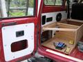 I also made holes in the side panels to store stuff