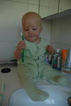 Brushing my teeth