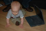 Eric exploring his notebook