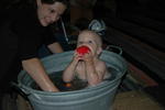 Taking a bath